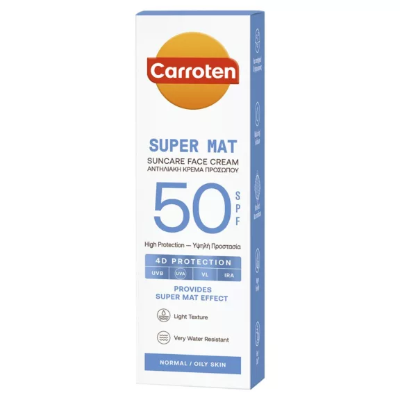Carroten Super Mat SPF50 mattító fényvédő arckrém 50 ml Carroten Super Mat SPF50 mattító fényvédő arckrém 50 ml