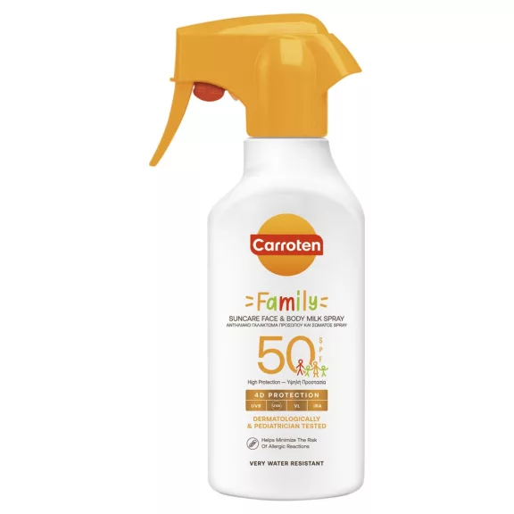 Carroten Family SPF50 naptej spray arcra és testre 270 ml Carroten Family SPF50 naptej spray arcra és testre 270 ml