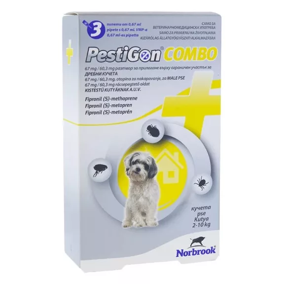 Pestigon Combo spot on 0,67 ml S 2-10 kg 3x Pestigon Combo spot on 0,67 ml S 2-10 kg 3x
