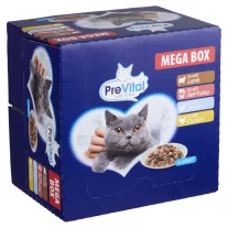 Prevital alutasakos macskaeldel mega box 24x100g Multipack