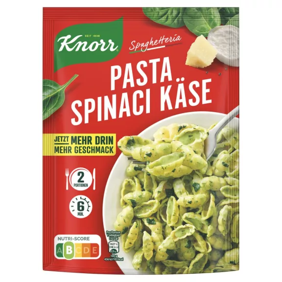 Knorr Spaghetteria tésztás készétel spenótos-sajtos szósszal 178 g Knorr Spaghetteria tésztás készétel spenótos-sajtos szósszal 178 g