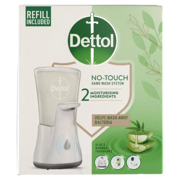 Dettol érintés nélküli szappanadagoló készülék + Aloe Vera és Bambusz utántöltő 250 ml