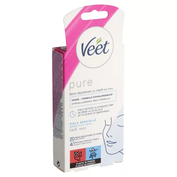 Veet Pure Gyantaszalagok Arcra – hideggyanta Érzékeny bőrre 20 db Veet Pure Gyantaszalagok Arcra – hideggyanta Érzékeny bőrre 20 db