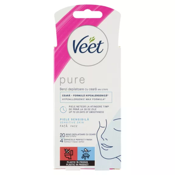 Veet Pure Gyantaszalagok Arcra – hideggyanta Érzékeny bőrre 20 db Veet Pure Gyantaszalagok Arcra – hideggyanta Érzékeny bőrre 20 db