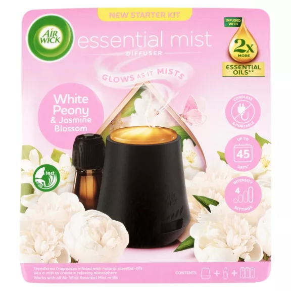 Air Wick Aroma Mist diffúzor készülék - Fehér Bazsarózsa és Jázminvirág 20 ml Air Wick Aroma Mist diffúzor készülék - Fehér Bazsarózsa és Jázminvirág 20 ml