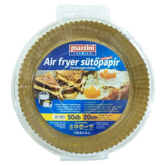 MAZZINI PREMIUM Air Fryer sütőpapír 50 db kerek 20 cm MAZZINI PREMIUM Air Fryer sütőpapír 50 db kerek 20 cm
