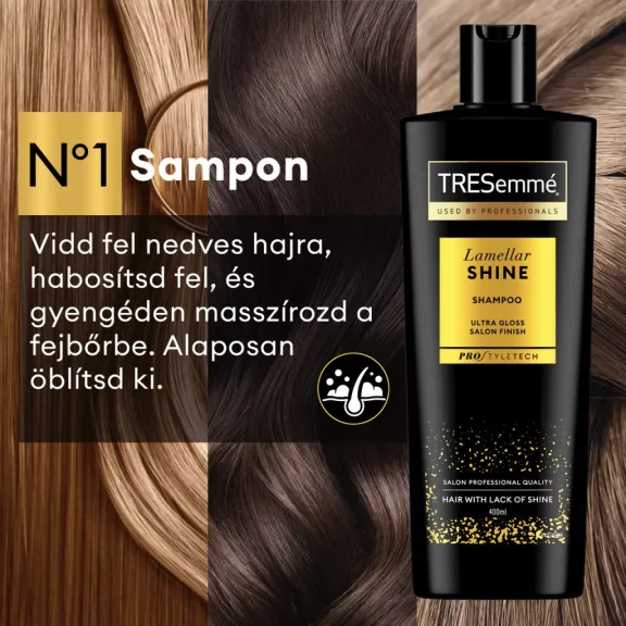 TRESemmé Lamellar Shine sampon a fényes hajért 400 ml TRESemmé Lamellar Shine sampon a fényes hajért 400 ml
