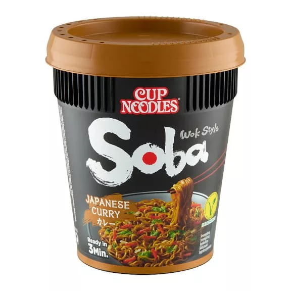 Nissin Soba Poharas instant tésztaétel japán curry ízesítéssel 90g Nissin Soba Poharas instant tésztaétel japán curry ízesítéssel 90g