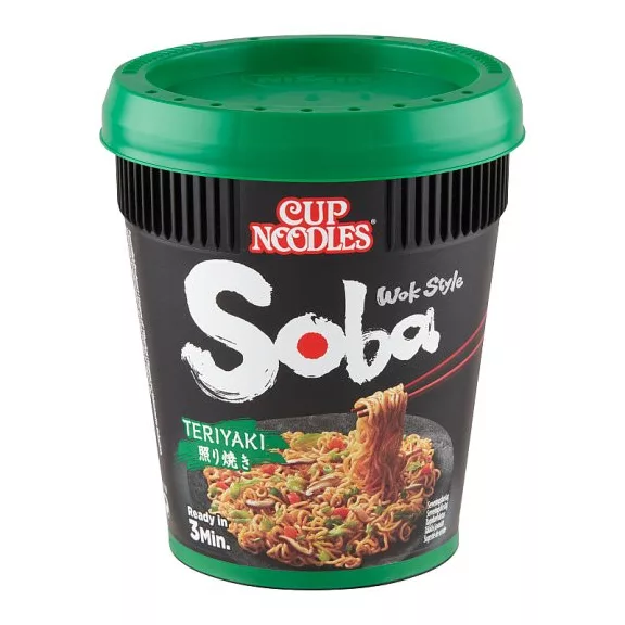 Nissin Soba Poharas instant tésztaétel teriyaki ízesítéssel 90g Nissin Soba Poharas instant tésztaétel teriyaki ízesítéssel 90g