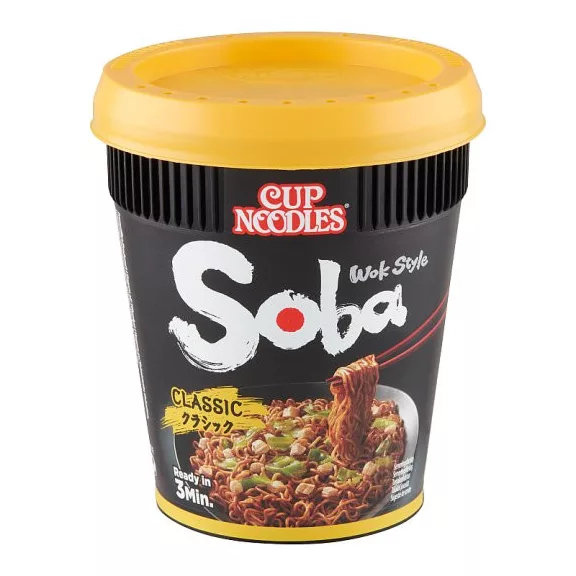 Nissin Soba Poharas instant tésztaétel klasszikus ízesítéssel 90g Nissin Soba Poharas instant tésztaétel klasszikus ízesítéssel 90g