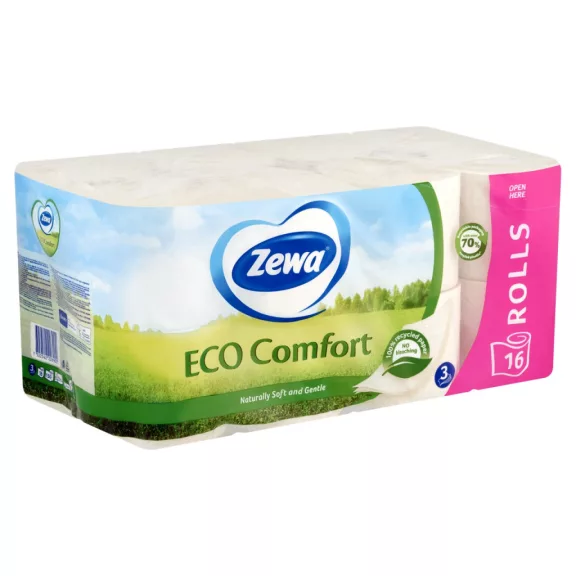 Zewa Eco Comfort 3 rétegű toalettpapír 16 tekercs Zewa Eco Comfort 3 rétegű toalettpapír 16 tekercs