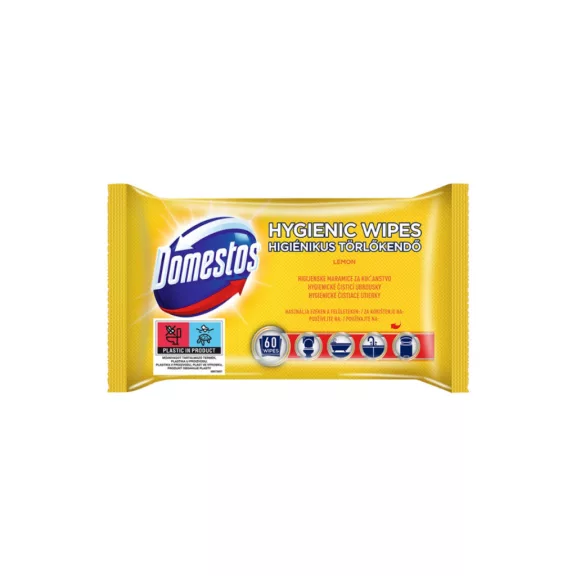 DOMESTOS fertőtlenítő törlőkendő 60 db Lemon