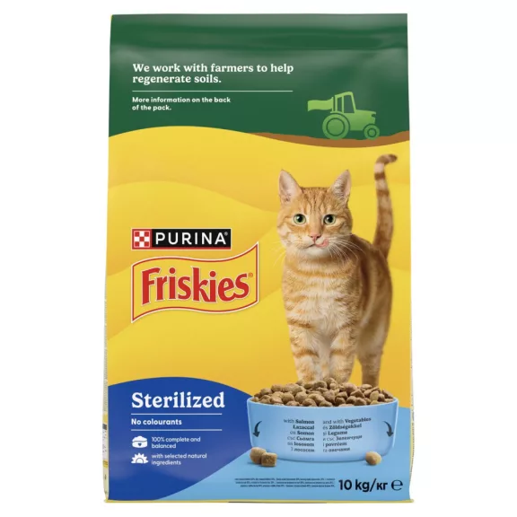 Purina Friskies Steril lazaccal és zöldségekkel száraz macskaeledel 10 kg