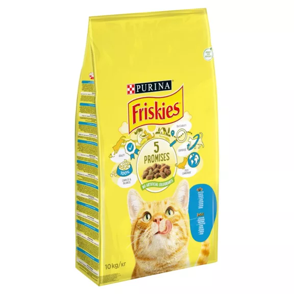 Purina Friskies Lazaccal és hozzáadott zöldségekkel száraz macskaeledel 10 kg