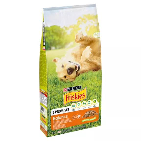 Purina Friskies Balance csirkével és hozzáadott zöldségekkel száraz kutyaeledel 15 kg Purina Friskies Balance csirkével és hozzáadott zöldségekkel száraz kutyaeledel 15 kg
