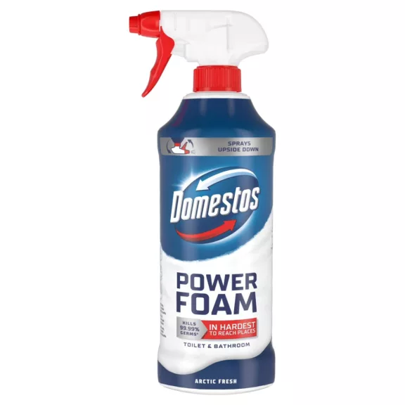 Domestos Power Foam Arctic Fresh WC és fürdőszoba tisztító hab 435 ml Domestos Power Foam Arctic Fresh WC és fürdőszoba tisztító hab 435 ml