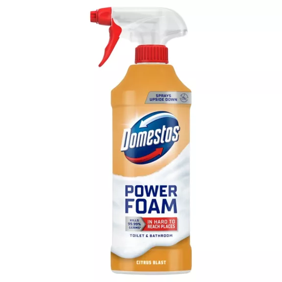 Domestos Power Foam Citrus Blast WC és fürdőszoba tisztító hab 435 ml Domestos Power Foam Citrus Blast WC és fürdőszoba tisztító hab 435 ml