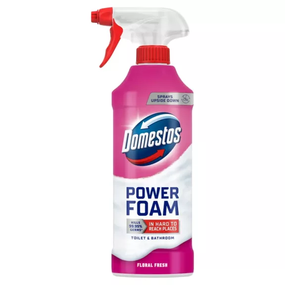 Domestos Power Foam Floral Fresh WC és fürdőszoba tisztító hab 435 ml Domestos Power Foam Floral Fresh WC és fürdőszoba tisztító hab 435 ml