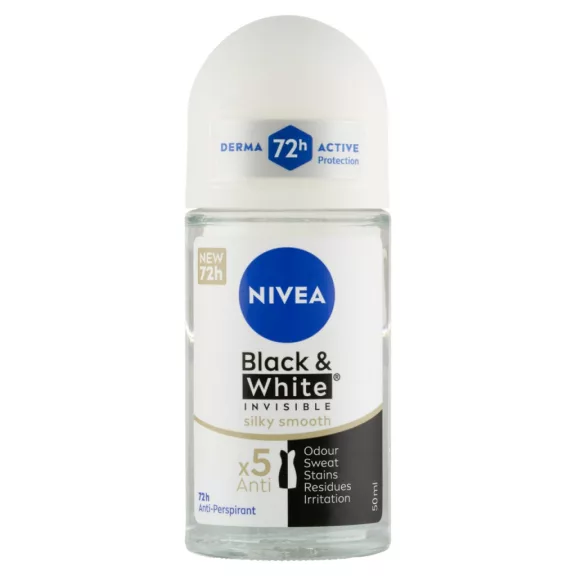 NIVEA Black & White Invisible Silky Smooth izzadásgátló golyós dezodor 50 ml NIVEA Black & White Invisible Silky Smooth izzadásgátló golyós dezodor 50 ml