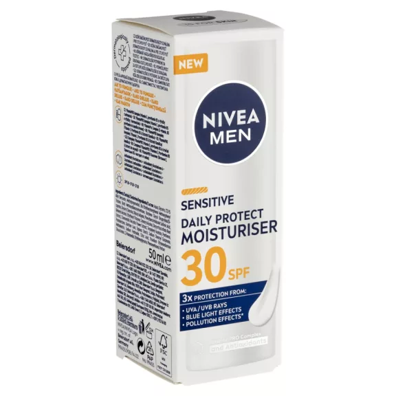 Nivea MEN Sensitive nappali hidratáló arckrém FF30 50 ml Nivea MEN Sensitive nappali hidratáló arckrém FF30 50 ml