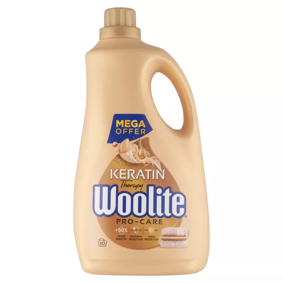 Woolite Keratin Therapy Pro-Care folyékony mosószer keratinnal minden ruhatípushoz 60 mosás 3,6 l