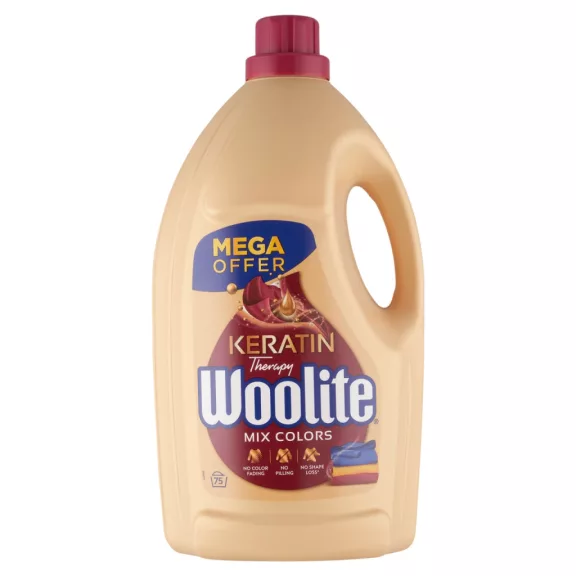 Woolite Keratin Therapy folyékony mosószer keratinnal színes ruhákhoz 75 mosás 4,5 l