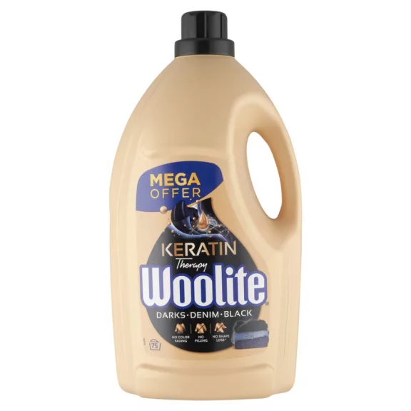 Woolite Keratin Therapy folyékony mosószer keratinnal sötét ruhákhoz 75 mosás 4,5 l