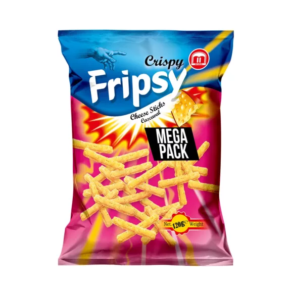 FRIPSY MEGA PACK snack 120 g Sajt ízű FRIPSY MEGA PACK snack 120 g Sajt ízű