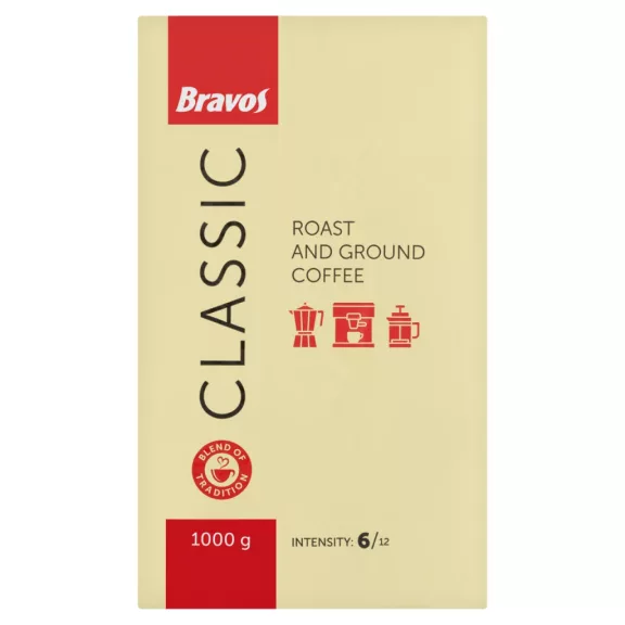 Bravos Classic őrölt pörkölt kávé 1 kg Bravos Classic őrölt pörkölt kávé 1 kg