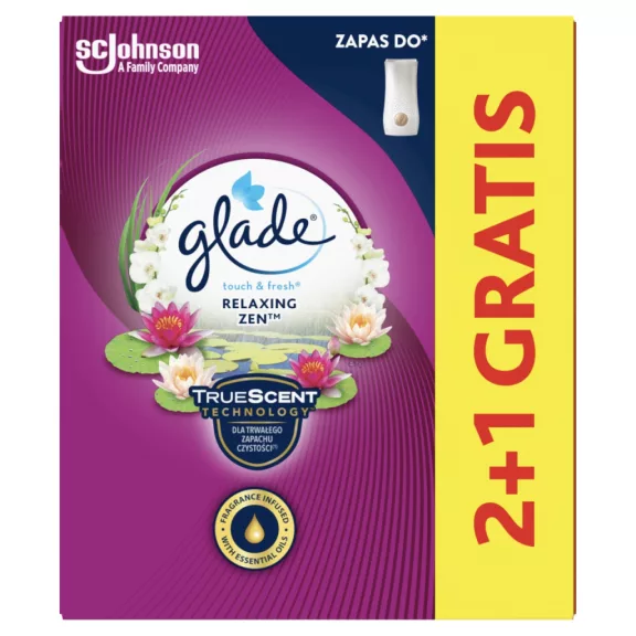Glade Touch & Fresh Relaxing Zen koncentrált aeroszolos légfrissítő utántöltő 3 x 10 ml (30 ml) Glade Touch & Fresh Relaxing Zen koncentrált aeroszolos légfrissítő utántöltő 3 x 10 ml (30 ml)