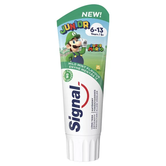 Signal Junior Super Mario enyhe mentás ízű fogkrém 6-13 év 75 ml Signal Junior Super Mario enyhe mentás ízű fogkrém 6-13 év 75 ml