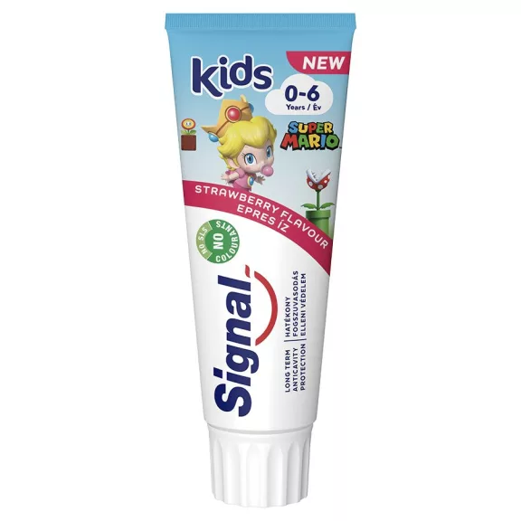 Signal Kids Super Mario epres ízű fogkrém 0-6 év 75 ml Signal Kids Super Mario epres ízű fogkrém 0-6 év 75 ml