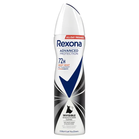 Rexona Advanced Protection Invisible Black&White női izzadásgátló dezodor spray 150 ml Rexona Advanced Protection Invisible Black&White női izzadásgátló dezodor spray 150 ml