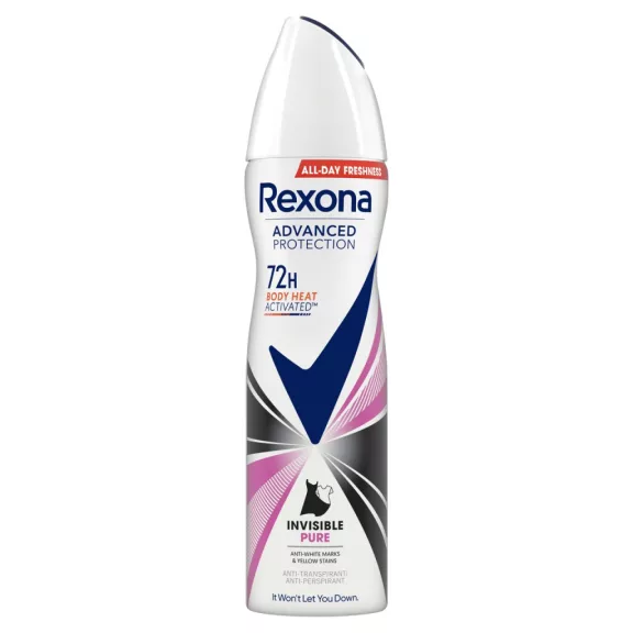 Rexona Advanced Protection Invisible Pure női izzadásgátló dezodor spray 150 ml Rexona Advanced Protection Invisible Pure női izzadásgátló dezodor spray 150 ml