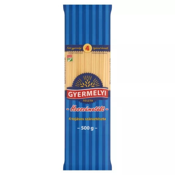 Gyermelyi hosszúmetélt 4 tojásos száraztészta 500 g Gyermelyi hosszúmetélt 4 tojásos száraztészta 500 g