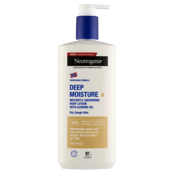 Neutrogena Deep Moisture azonnal beszívódó testápoló mandulaolajjal 400 ml Neutrogena Deep Moisture azonnal beszívódó testápoló mandulaolajjal 400 ml
