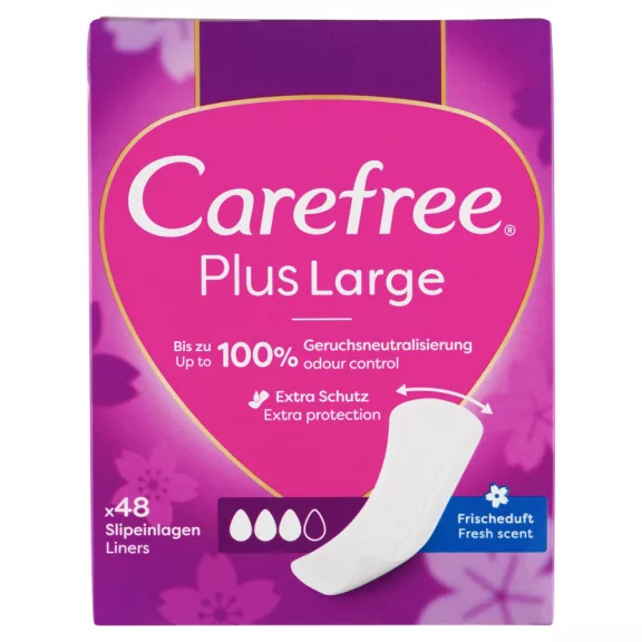 Carefree Plus Large tisztasági betét friss illattal 48 db Carefree Plus Large tisztasági betét friss illattal 48 db