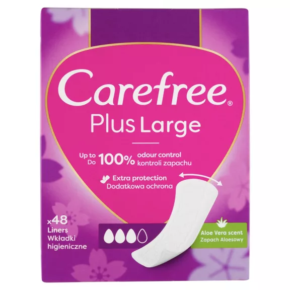 Carefree Plus Large tisztasági betét aloe vera illattal 48 db Carefree Plus Large tisztasági betét aloe vera illattal 48 db