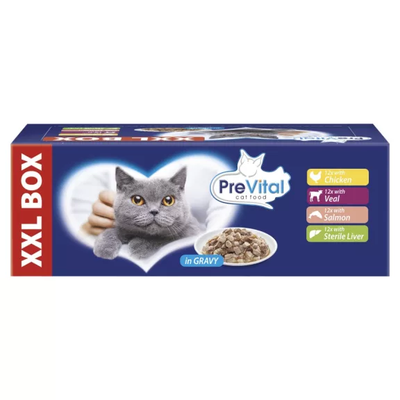 Prevital alutasakos macskaeledel giga box 48x100g Multipack Prevital alutasakos macskaeledel giga box 48x100g Multipack