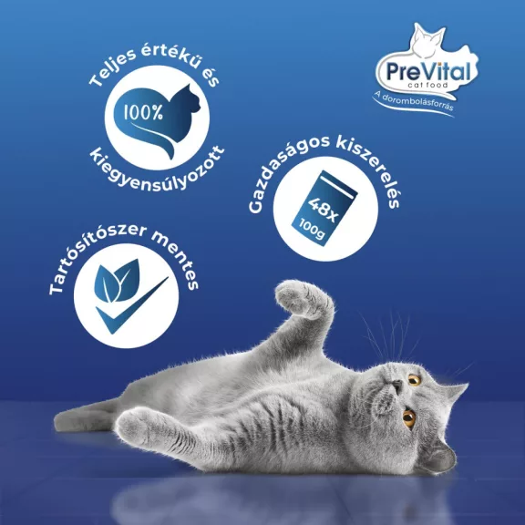 Prevital alutasakos macskaeledel giga box 48x100g Multipack Prevital alutasakos macskaeledel giga box 48x100g Multipack