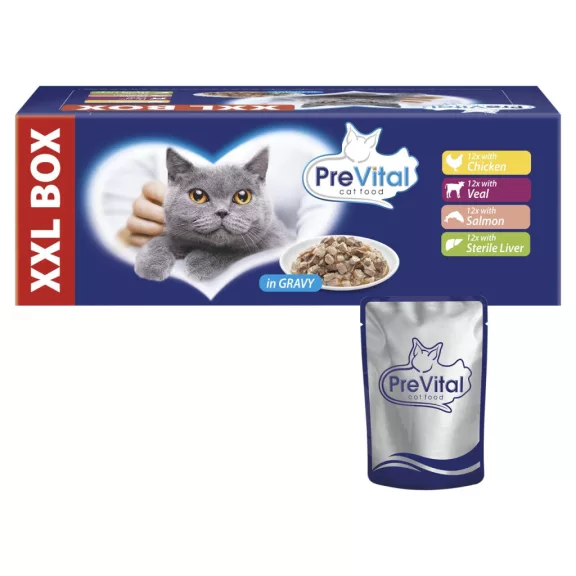 Prevital alutasakos macskaeledel giga box 48x100g Multipack Prevital alutasakos macskaeledel giga box 48x100g Multipack
