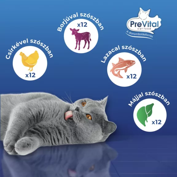 Prevital alutasakos macskaeledel giga box 48x100g Multipack Prevital alutasakos macskaeledel giga box 48x100g Multipack