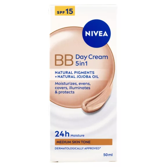 NIVEA BB 5 az 1-ben hidratáló arckrém közepes bőrtónusra 50 ml NIVEA BB 5 az 1-ben hidratáló arckrém közepes bőrtónusra 50 ml