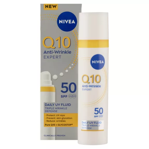 NIVEA Q10 Anti-Wrinkle Expert nappali arcápoló UV fluid FF50 40 ml NIVEA Q10 Anti-Wrinkle Expert nappali arcápoló UV fluid FF50 40 ml
