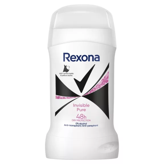 Rexona Invisible Pure női izzadásgátló stift 50 ml Rexona Invisible Pure női izzadásgátló stift 50 ml