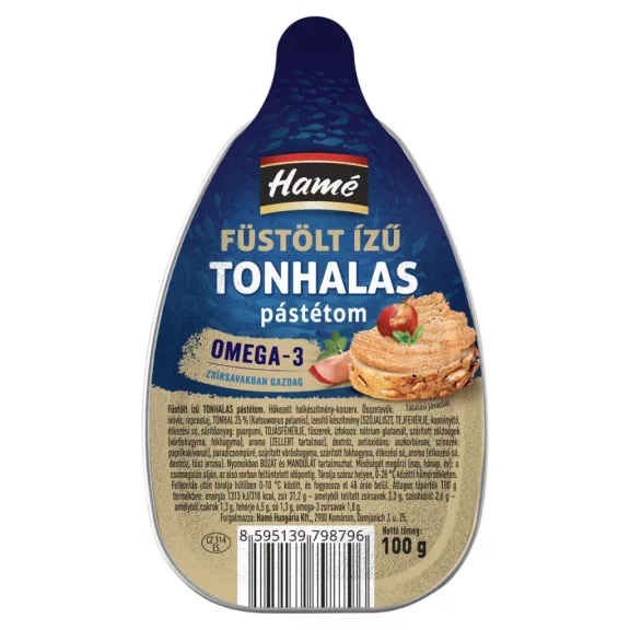 Hamé füstölt ízű tonhalas pástétom 100 g Hamé füstölt ízű tonhalas pástétom 100 g