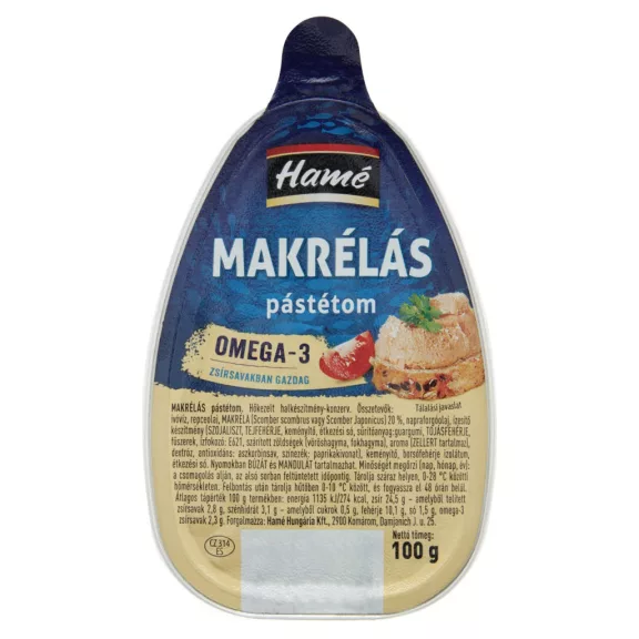 Hamé makrélás pástétom 100 g Hamé makrélás pástétom 100 g