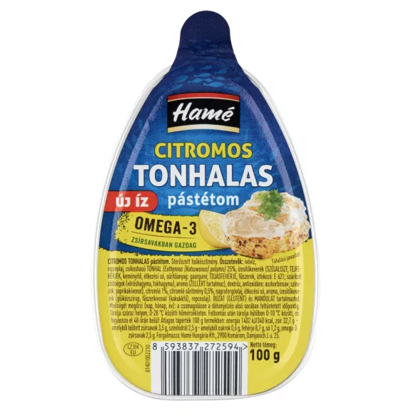 Hamé citromos tonhalas pástétom 100 g Hamé citromos tonhalas pástétom 100 g