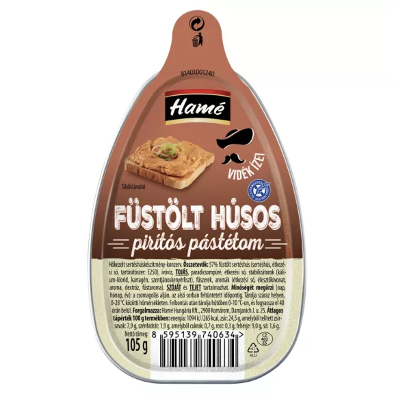 Hamé füstölt húsos pirítós pástétom 105 g Hamé füstölt húsos pirítós pástétom 105 g