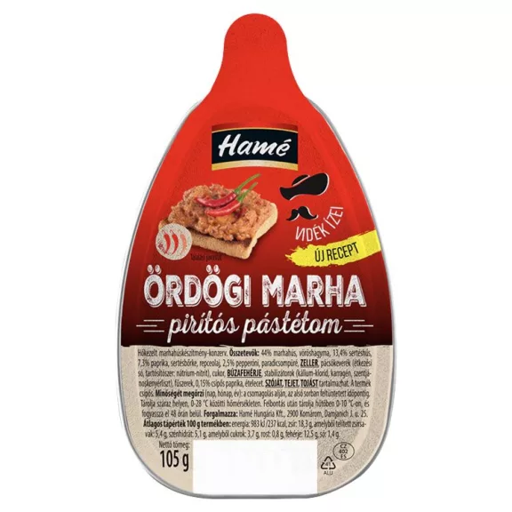 Hamé Ördögi Marha pirítós pástétom 105 g Hamé Ördögi Marha pirítós pástétom 105 g